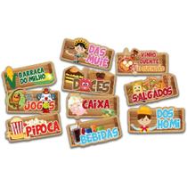 Placas Informativas para Festa Junina Pacote com 10 Unidades Placas Informativas para Festa Junina Pacote com 10 Unidades