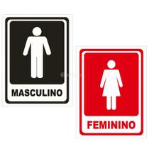 Placas para Banheiros Masculino e Feminino em PVC com Design Moderno e Acabamento Reto BOM7520