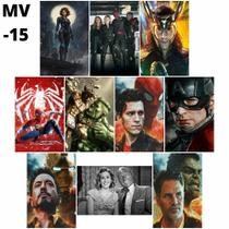 Placas Para Decorar Quarto Tema Da Marvel e Herois e Vilões 13x20 10 Unidades