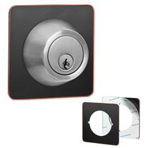 Placas para maçaneta de porta MOSECYOU quadradas, bronze envelhecido, 2 peças