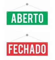 Placas Porta De Vidro Aberto E Fechado 3 unidades - Placa Aberto E Fechado