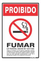 Placas Proibido Fumar Lei Nº 9294/96 Não Fume 25x20cm