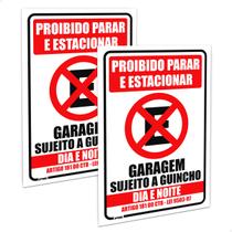 Placas Proibido Parar e Estacionar Lei 20x30 Portão Garagem Placas Proibido Parar e Estacionar Lei 20x30 Portão Garagem