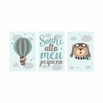 Placas Quadros Quarto Bebê Infantil Menina(o) Sonhe Alto