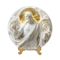 Placas Religiosas com apoio de mesa Menino Jesus Sagrada Família Nossa Senhora Efeito 3D 19cm