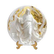 Placas Religiosas com apoio de mesa Menino Jesus Sagrada Família Nossa Senhora Efeito 3D 20cm