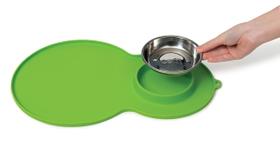 Placemat Cat Catit em forma de amendoim verde com tigela de aço inoxidável Placemat Cat Catit em forma de amendoim verde com tigela de aço inoxidável