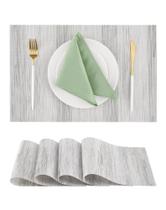 Placemat Leetaltree 4 peças de aço leve preto, PVC resistente ao calor