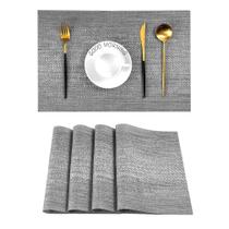 Placemat Leetaltree, vinil de PVC antiderrapante resistente ao calor, 4 unidades