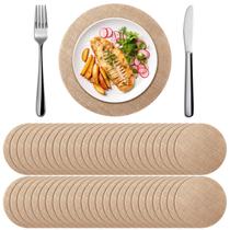 Placemat Mifoci 100 peças de serapilheira redonda marrom 40 cm Placemat Mifoci 100 peças de serapilheira redonda marrom 40 cm