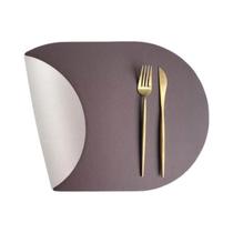 Placemat Oval Verde De material sintético Dupla Face Para Cozinha, Mesa De Jantar, Decoração De Natal,