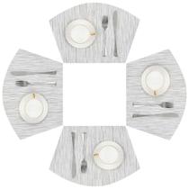 Placemat SHACOS Wedge, conjunto redondo de 4 cinzentos e brancos 30x45 cm Placemat SHACOS Wedge, conjunto redondo de 4 cinzentos e brancos 30x45 cm