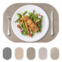 Placemats Andie Home Oval para mesa de cozinha, conjunto de 6 peças Mocha Placemats Andie Home Oval para mesa de cozinha, conjunto de 6 peças Mocha