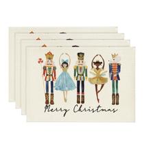 Placemats Artoid Mode Aquarela Nutcrackers Xmas Balls x4