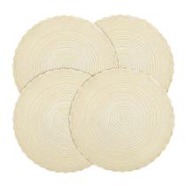 Placemats fanquare French Style, redondo trançado, conjunto de 4 bege Placemats fanquare French Style, redondo trançado, conjunto de 4 bege