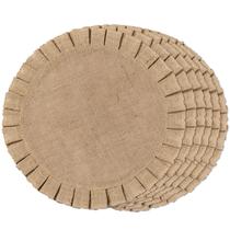 Placemats FunWheat Burlap, redonda trançada, conjunto de 6 peças de juta de 38 cm Placemats FunWheat Burlap, redonda trançada, conjunto de 6 peças de juta de 38 cm