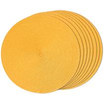 Placemats FunWheat, redondo trançado, conjunto de 8 tapetes de mesa de 38 cm Placemats FunWheat, redondo trançado, conjunto de 8 tapetes de mesa de 38 cm