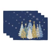 Placemats GEEORY, conjunto de 4, 30x45 cm, azul de Natal