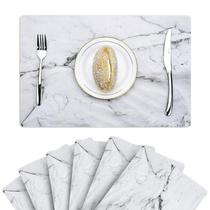 Placemats GENNISSY Marble laváveis para mesa de jantar, conjunto de 6 Placemats GENNISSY Marble laváveis para mesa de jantar, conjunto de 6