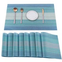 Placemats HeloHo Blue, conjunto de 8 PVC lavável resistente a manchas