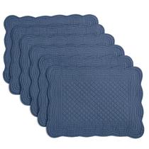 Placemats HOMBYS, conjunto acolchoado de 6, 100% algodão, 33x45cm, azul Placemats HOMBYS, conjunto acolchoado de 6, 100% algodão, 33x45cm, azul