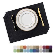 Placemats Home Brilliant Black, conjunto de 4 peças de linho sintético Placemats Home Brilliant Black, conjunto de 4 peças de linho sintético