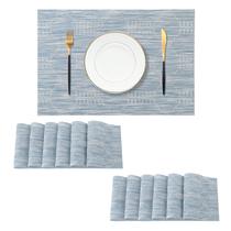 Placemats Leetaltree Alice Blue, conjunto de 12 PVC resistente ao calor