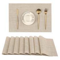 Placemats Leetaltree Beige, conjunto de 8 antiderrapantes resistentes ao calor
