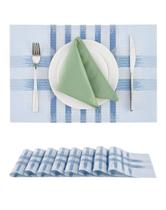 Placemats Leetaltree Geometric Print Blue, conjunto de 8 vinis de PVC