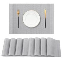 Placemats Leetaltree Lunar Grey, conjunto de 8 PVC resistente ao calor