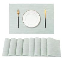 Placemats Leetaltree Mint Cream, conjunto de 8 PVC resistente ao calor