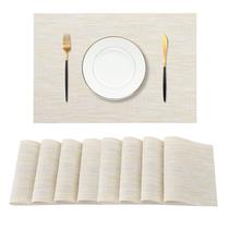 Placemats Leetaltree Wheat, conjunto de 8 antiderrapantes resistentes ao calor