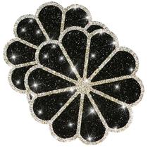 Placemats MXCVER, laváveis, impermeáveis, Diamond Circle, pretos, 2 peças