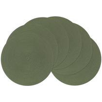 Placemats SHACOS, conjunto redondo de 6, laváveis, 38 cm, verde oliva