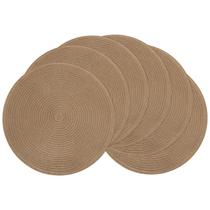 Placemats SHACOS, conjunto redondo trançado de 6 algodão e poliéster laváveis Placemats SHACOS, conjunto redondo trançado de 6 algodão e poliéster laváveis