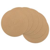 Placemats SHACOS, redondos, trançados, 38 cm, conjunto de 6 resistentes ao calor
