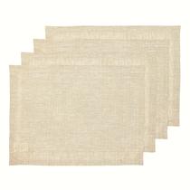 Placemats Solino Home Champagne, linho bege, conjunto de 4