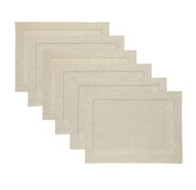 Placemats Solino Home Classic Hemstitch, conjunto de 6 peças de linho 35x48cm