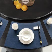Placemats SvaTao Leather Round Table, preto, impermeável, conjunto de 6 Placemats SvaTao Leather Round Table, preto, impermeável, conjunto de 6