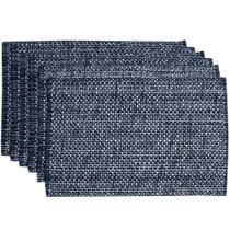Placemats Sweet Home Collection 100% algodão 10x19cm azul marinho x12