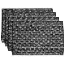 Placemats Sweet Home Collection 100% algodão, conjunto de 4 pretos