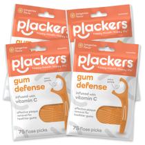 Plackers Gum Defense Palitos de Fio Dental com Vitamina C e Tangerina 4x75