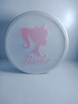 Plafom redondo "pizza" com personagem infantil barbie