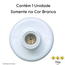 Plafon 1 Unidade Soquete E27 Simples Branco Plafon Redondo Soquete E-27 Luminária de Teto