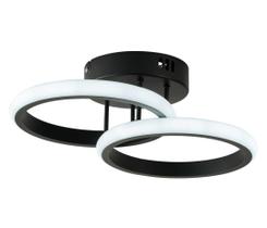 Plafon 2 anéis Selene Preto 18watts Nitrolux 002P