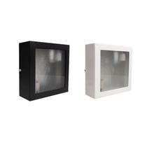 Plafon 20 Cm De Sobrepor E27 Aço Vidro Quadrado Sala Cozinha