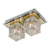 Plafon 219x125mm 2 Luzes Frost Gpft2102dopf Bronzearte Dourado