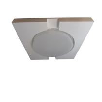 Plafon Acaes R Quadrado Acrílico e MDF 5L E27 Branco