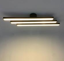 Plafon Arandela Led Triplo Minimalista Linear Sobrepor Luminária 50cm