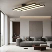 Plafon Arandela Led Triplo Minimalista Linear Sobrepor Luminária 50cm